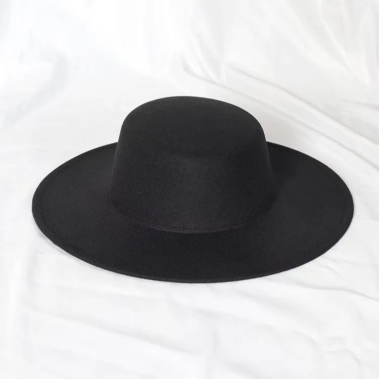 Chapeau rond en laine bleu