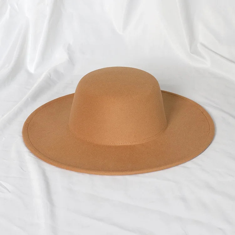 Chapeau rond en laine bleu