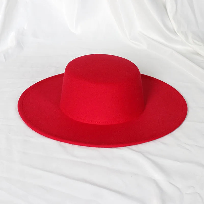 Chapeau rond en laine bleu