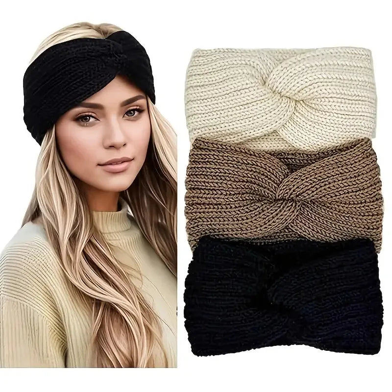Bandeaux en maille de laine croisée
