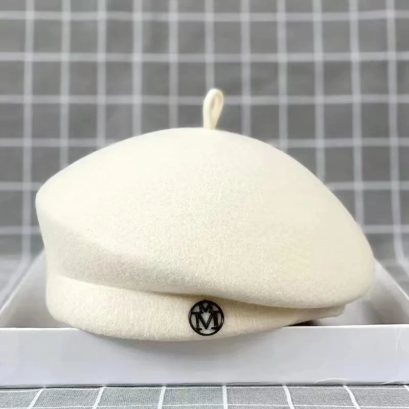 Béret d'hiver en laine feutrée
