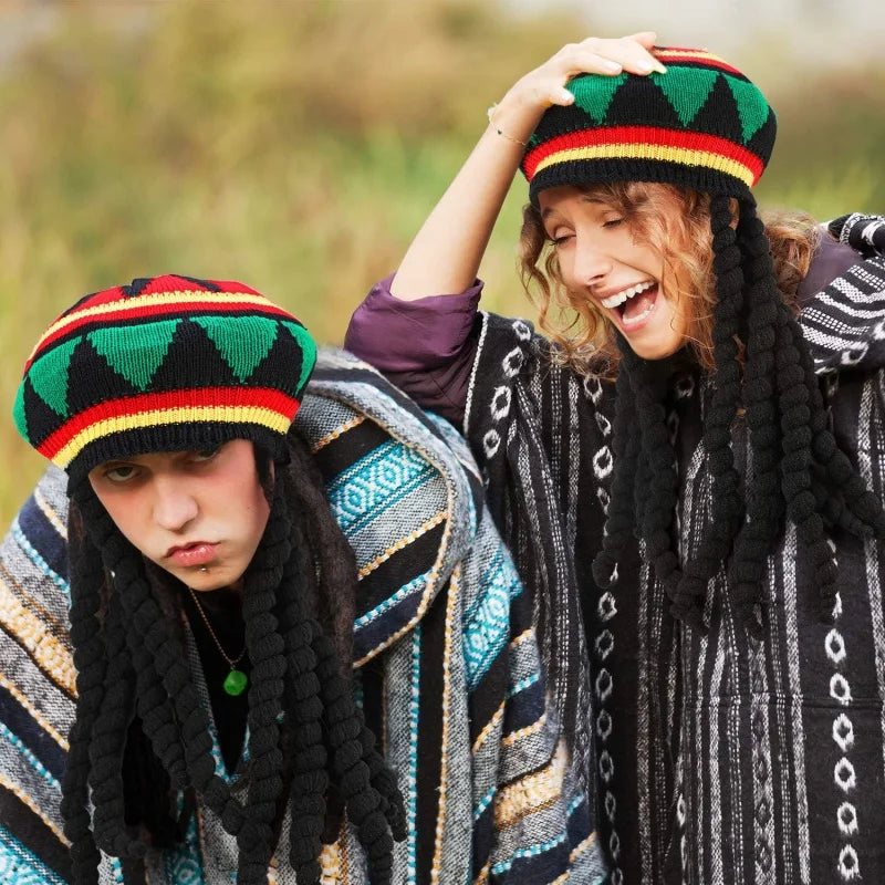 Bonnet Bob Marley tresser en laine tricoté