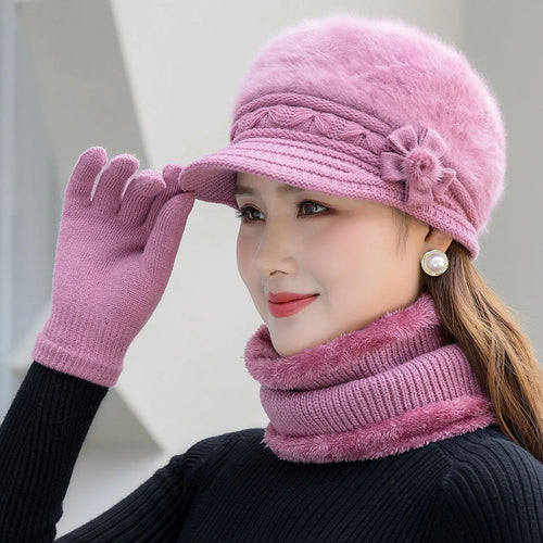 Bonnet d'hiver tricoté femme