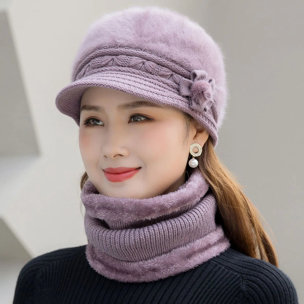 Bonnet d'hiver tricoté femme