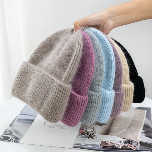 Bonnet en fourrure de lapin