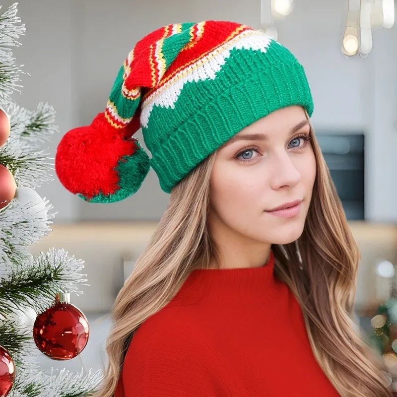 Chapeau bonhomme de neige en laine festif noel