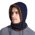 Chapeau capuche noir en laine homme