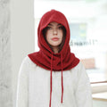 Chapeau capuche rouge en laine femme