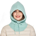 Chapeau capuche vert en laine femme