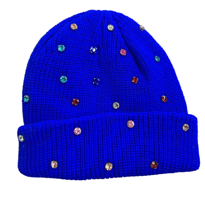 Chapeau d’hiver en laine avec des perles