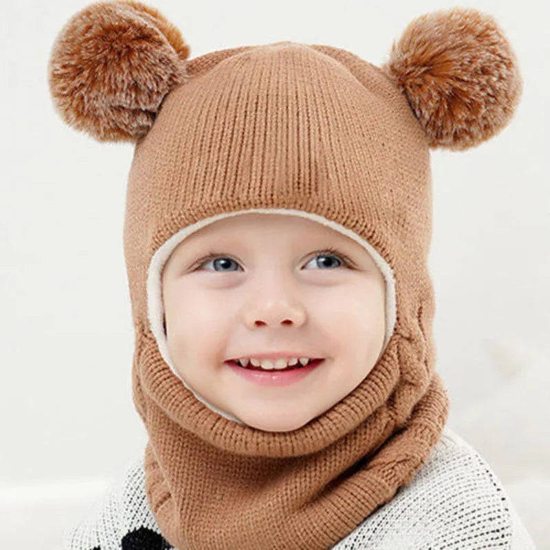Chapeau de balaclava en laine mérinos capuche bébé