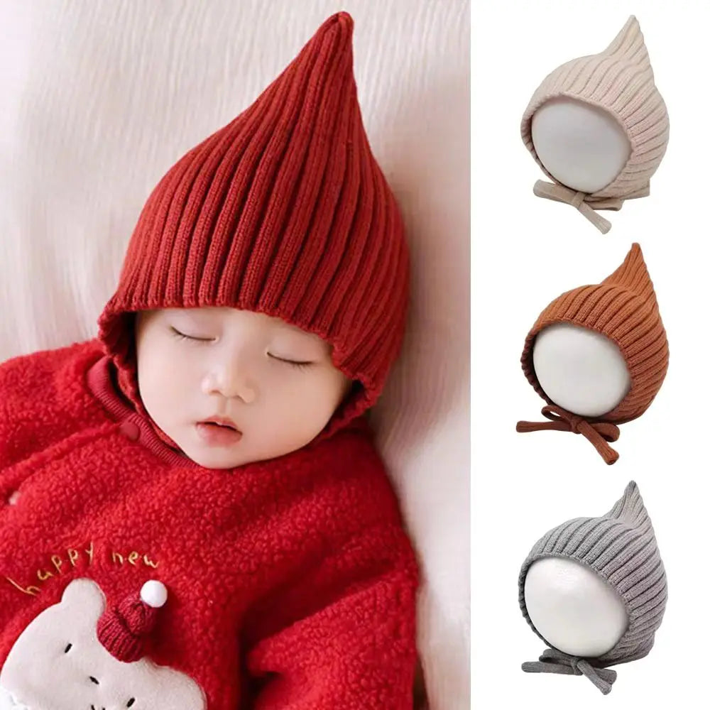 Chapeau de lutin en laine pour bébé