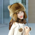 Chapeau en fourrure de raton pour enfant