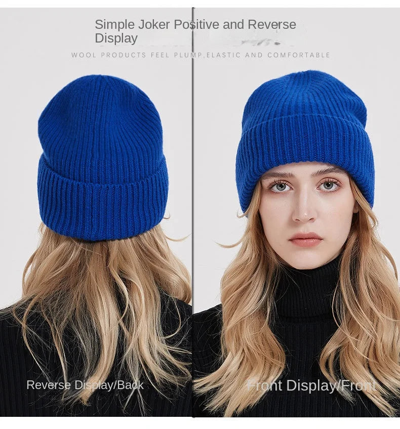 Chapeau en laine bleu