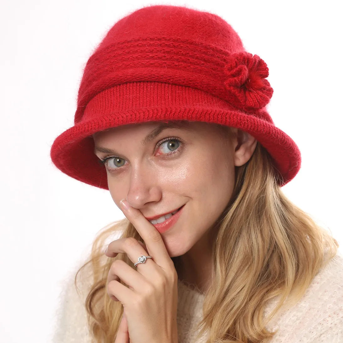 Chapeau en laine foulée femme