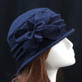 Chapeau à laine bouillie bleu canard