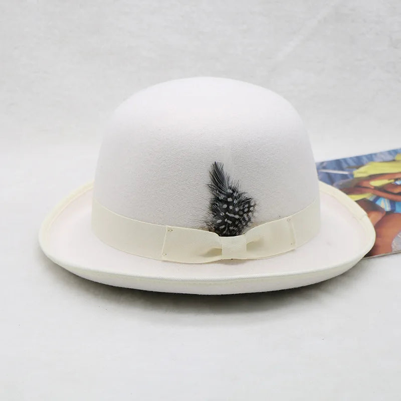Chapeau à laine feutré blanc