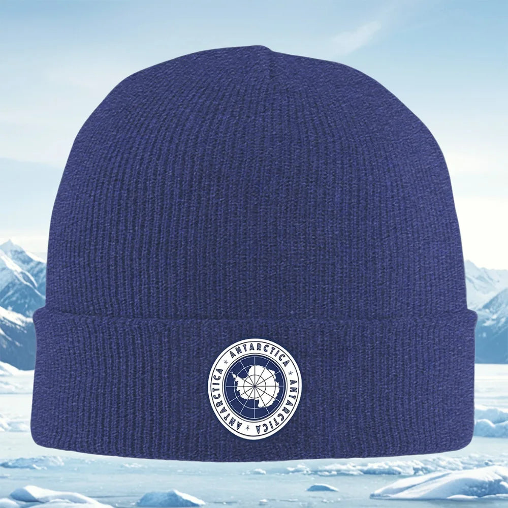 Chapeau mélangé en laine bleu marine