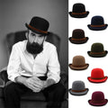 Chapeau melon en laine feutré noir