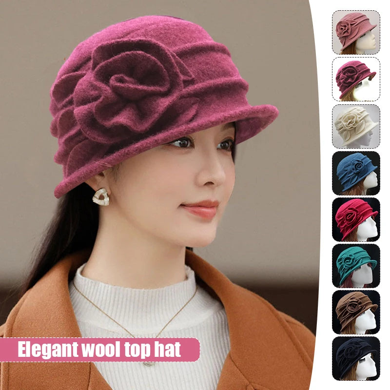 Chapeau original en laine bouillie