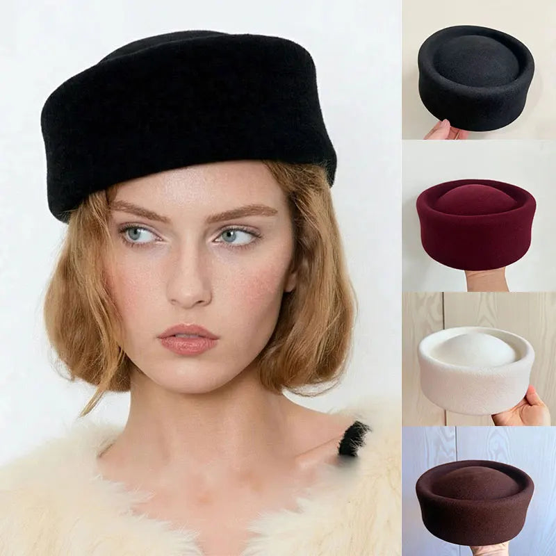Chapeau pillbox en laine