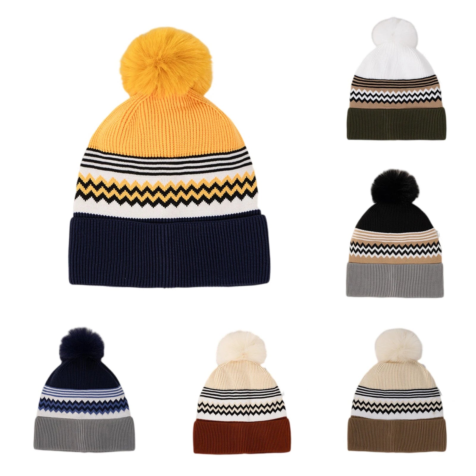 Chapeau à pompon en laine pour homme