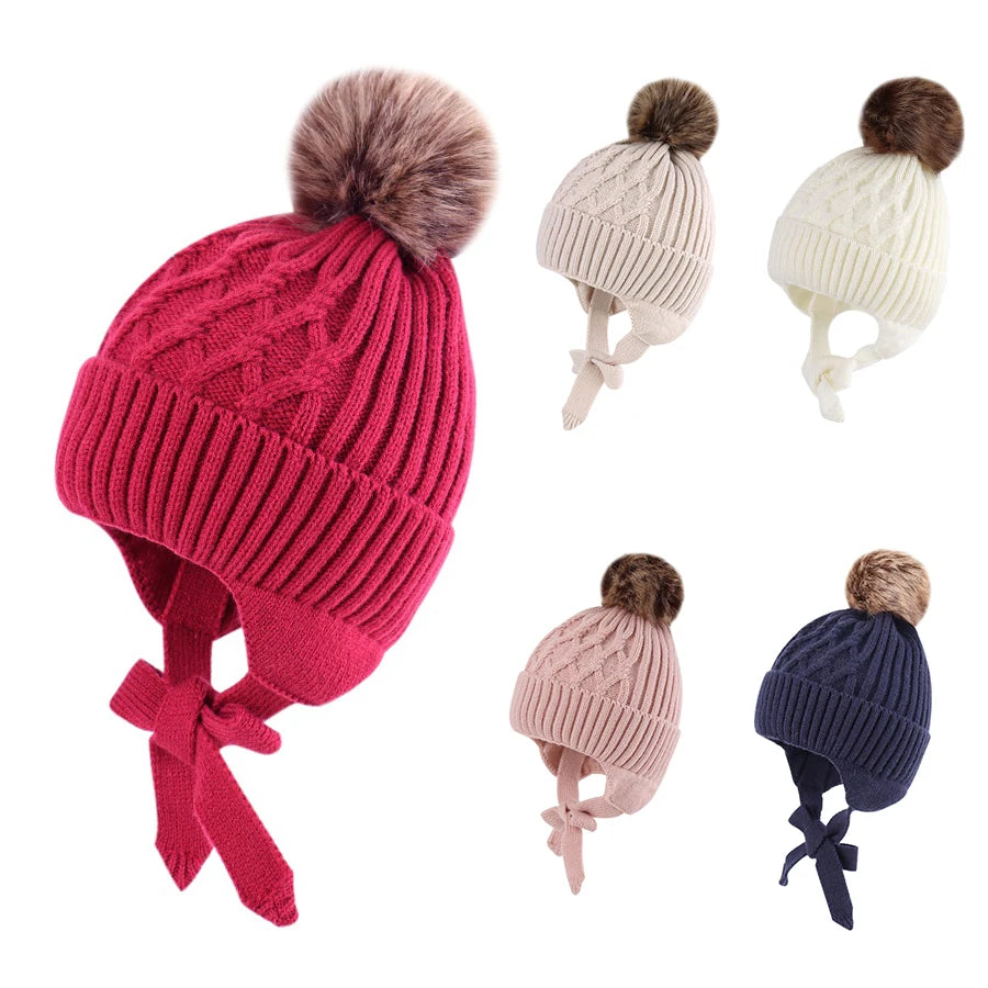 Chapeau tricoté fait main en laine pour bébé