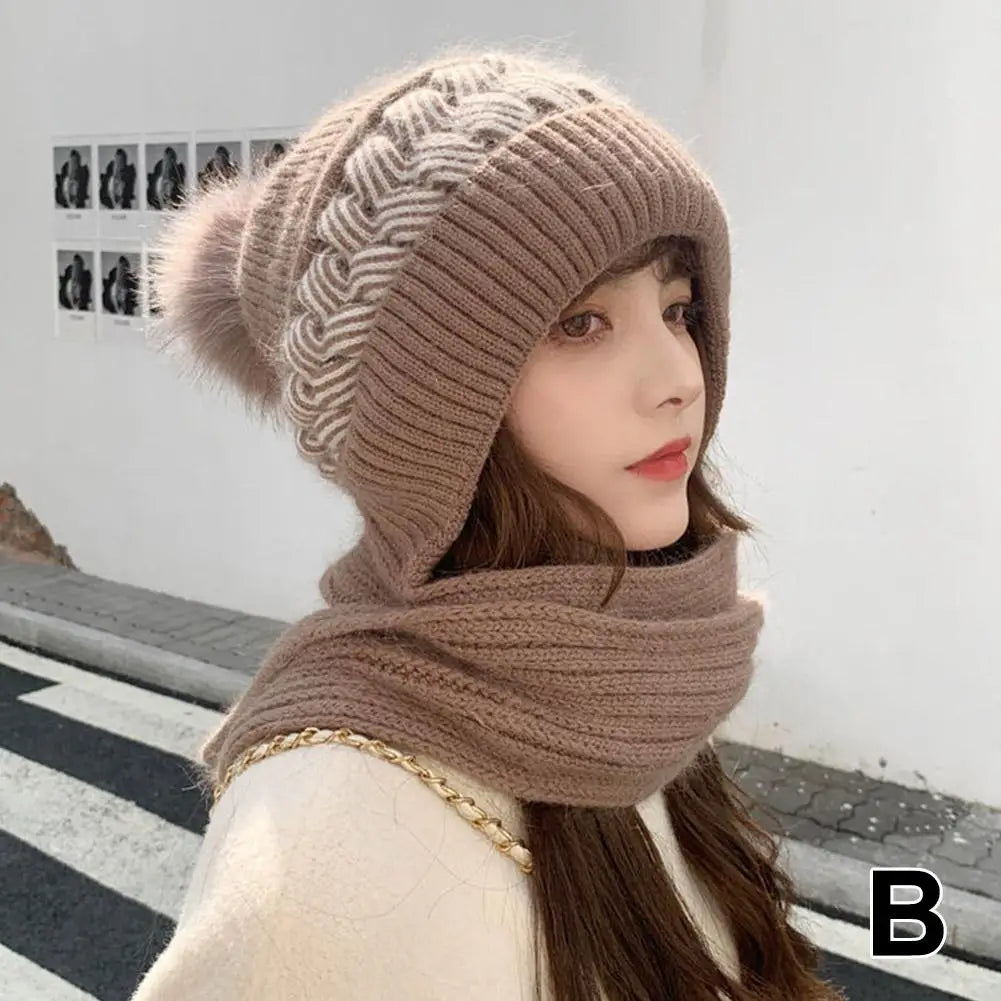 Chapeau capuche gris en laine femme