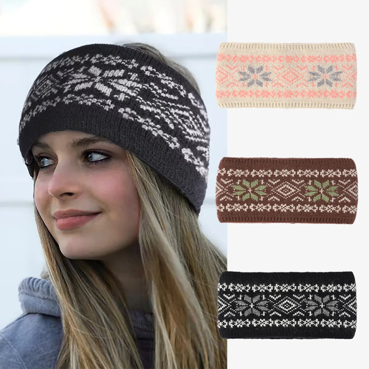 Bandeau en laine tricoté