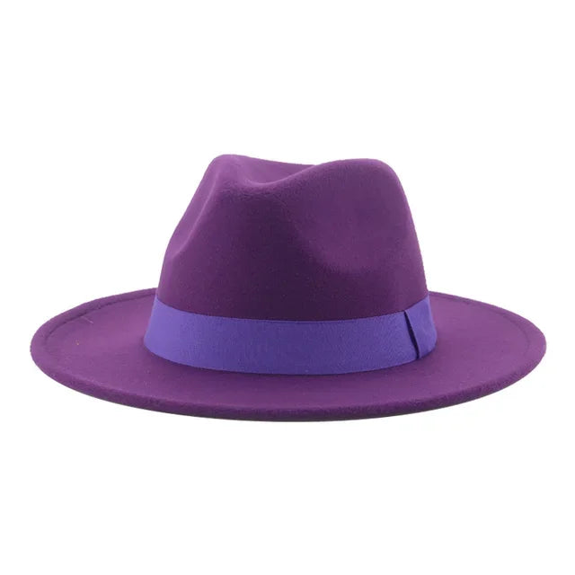Chapeau rond en laine gris