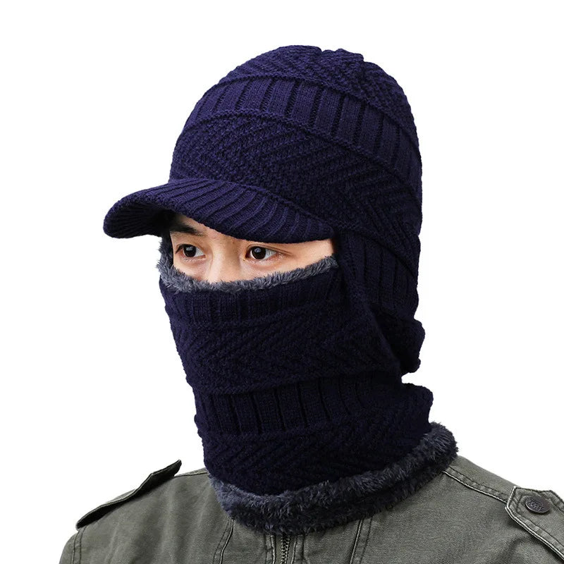 Chapeau capuche rouge en laine homme