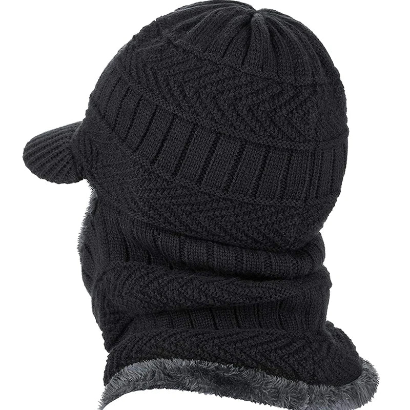 Chapeau capuche rouge en laine homme