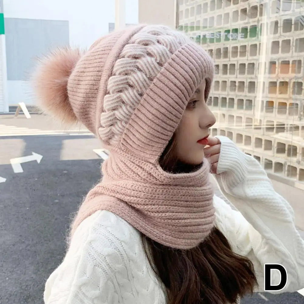 Chapeau capuche gris en laine femme