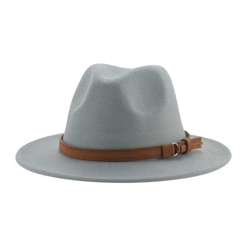 Chapeau panama femme en laine gris clair