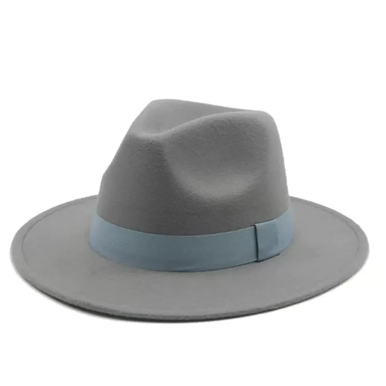 Chapeau rond en laine gris