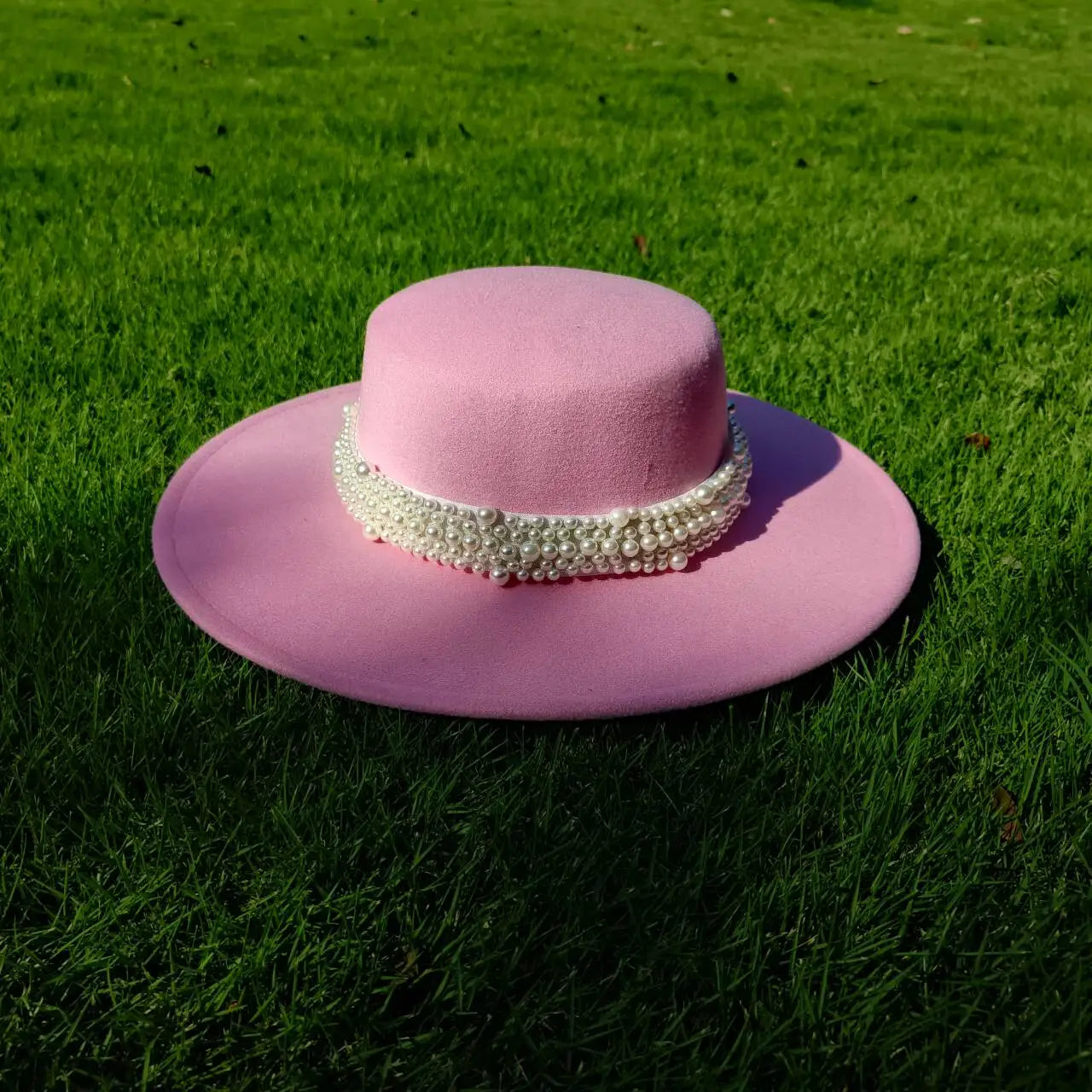 Chapeau rond en laine bleu