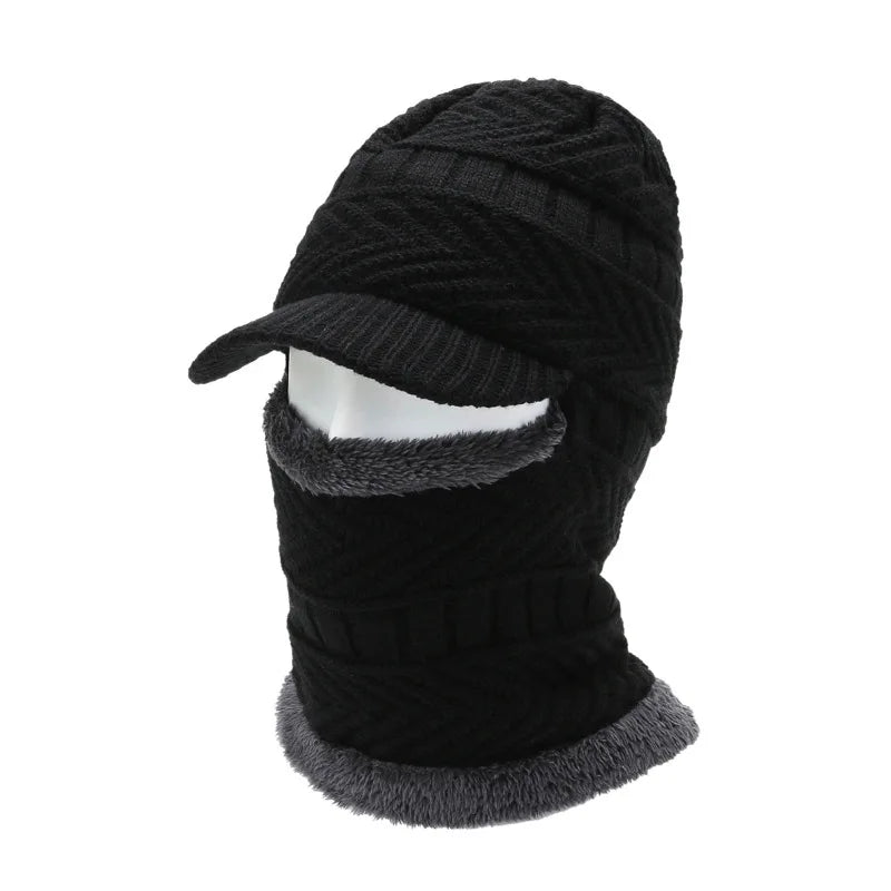 Chapeau capuche rouge en laine homme