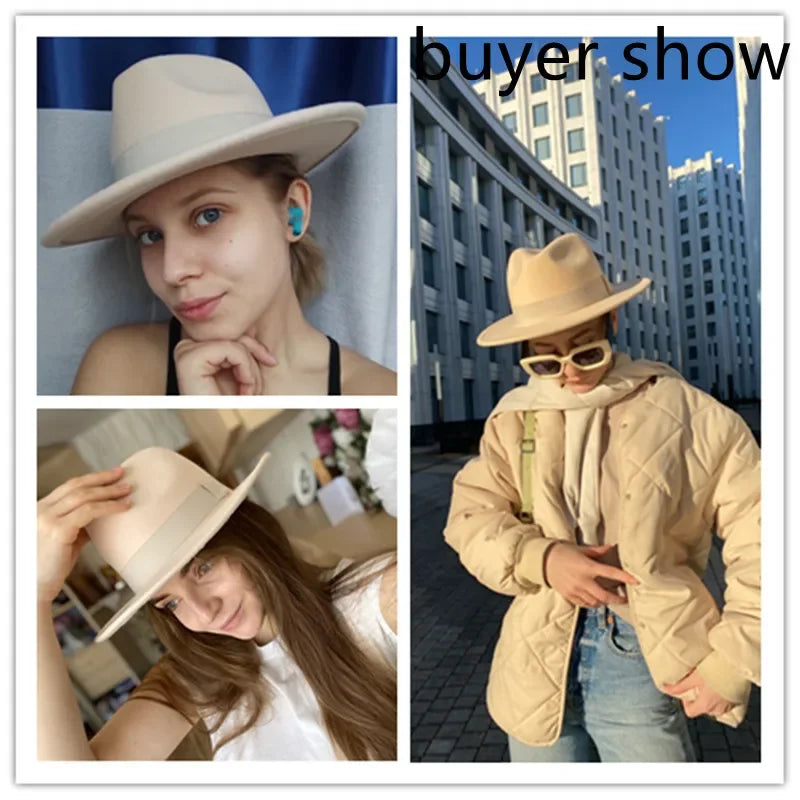 Chapeau rond en laine gris