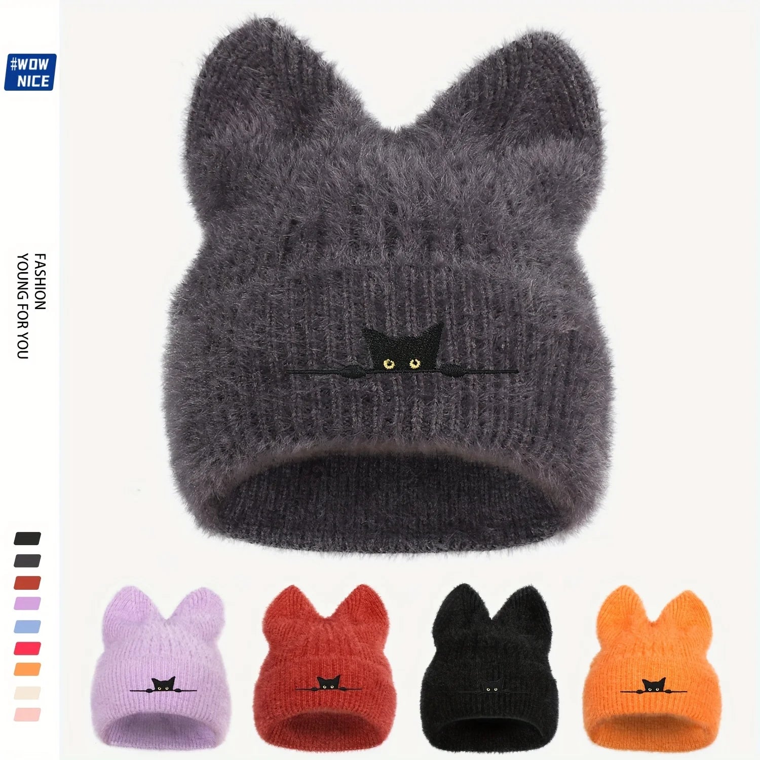 Chapeau chat en laine pour enfant